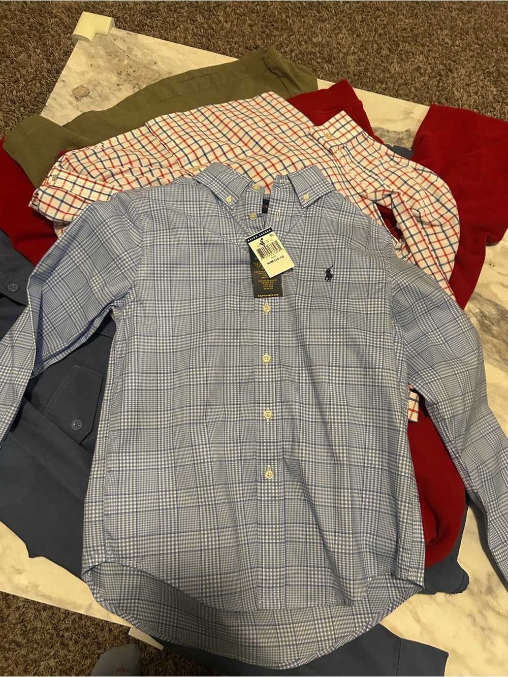 Polo by Ralph Lauren Light Blue Windowpane Button-Down Shirt